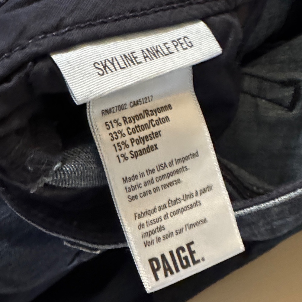 PAIGE Women's Midnight Blue Skinny Jeans size 32 - Picture 4 of 7